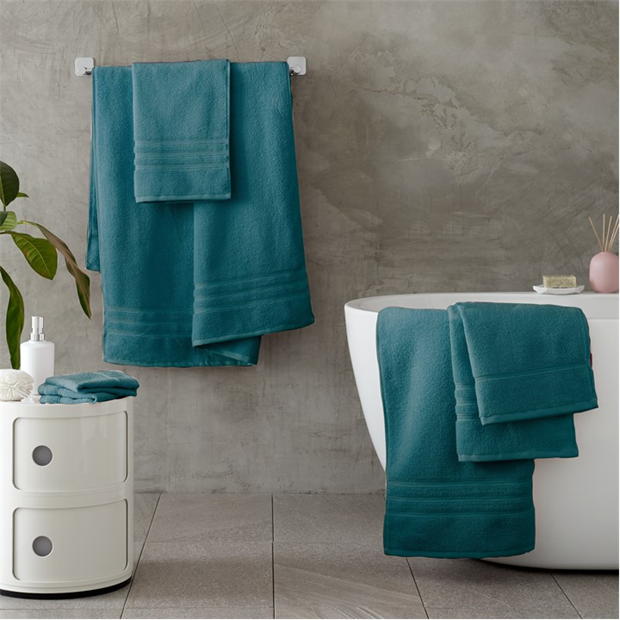 Combed Hand Towel 100% Cotton Teal Color (Set of 2)