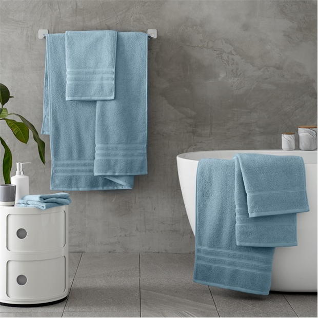 Combed Hand Towel 100% Cotton Blue-Grey Color (Set of 2)