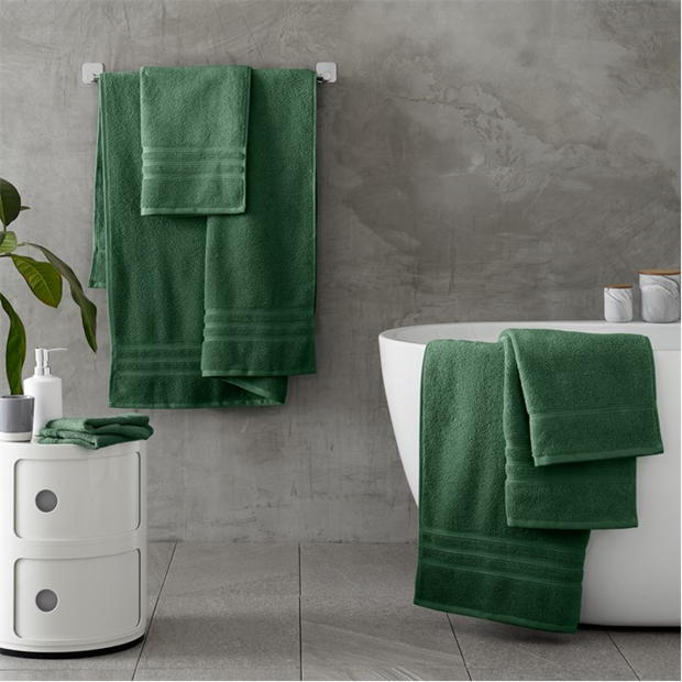Combed Hand Towel 100% Cotton Green Color (Set of 2)