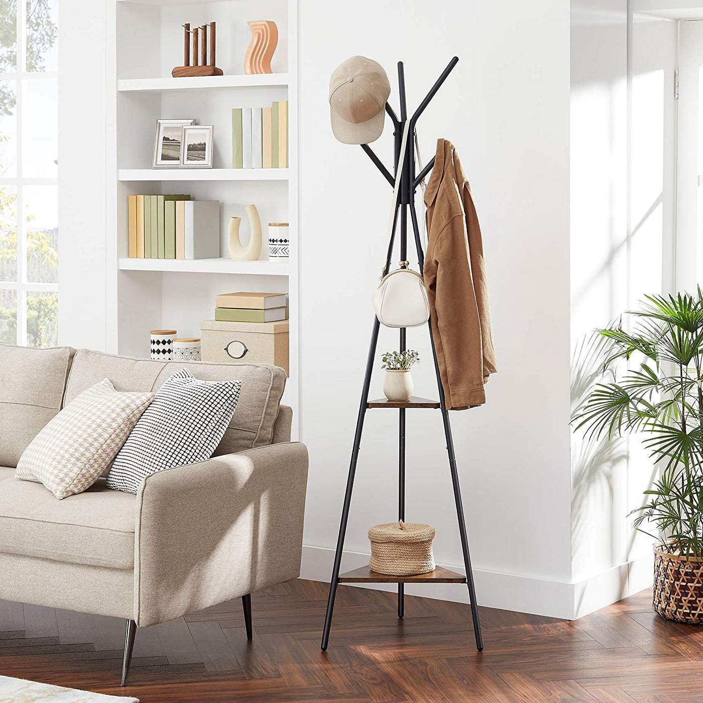 Balletic Sturdy Clothe Coat Living Bedroom Organizer Storage Shelve Rack