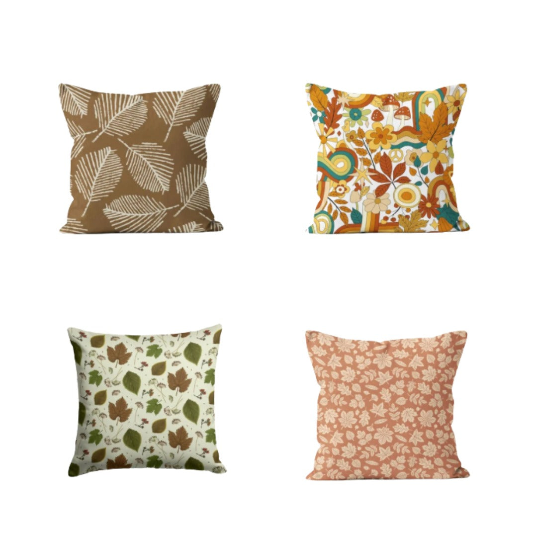 Autumn Print Cushion Cover Pack of 4