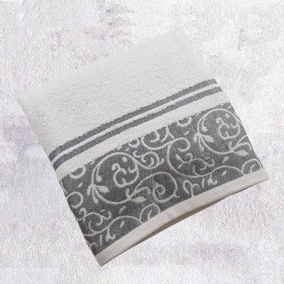 Floral Border Bath Towel - 70x140 cms
