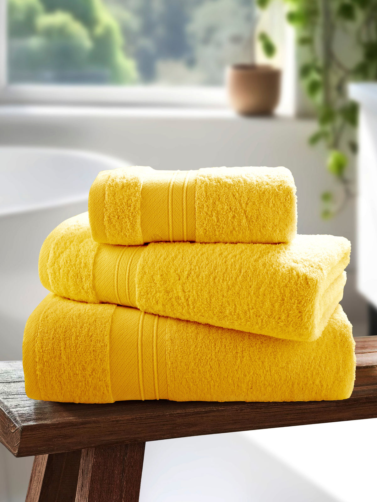 Super Soft Pure Cotton Towel in Solar Power Pack of 2