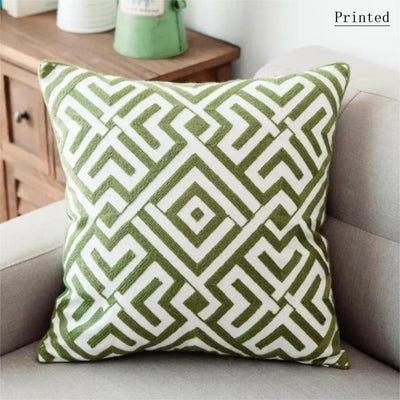 Green Geometric Printed Cushion Cover Pack of 4