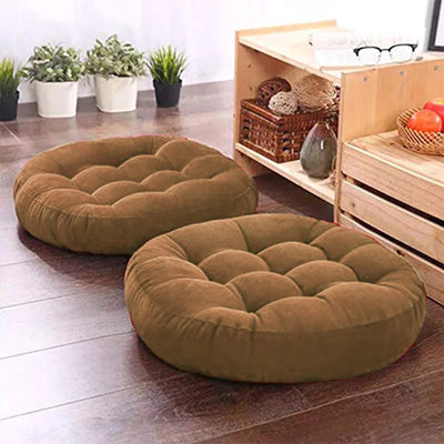 Single Solid Velvet Floor Filled Cushion
