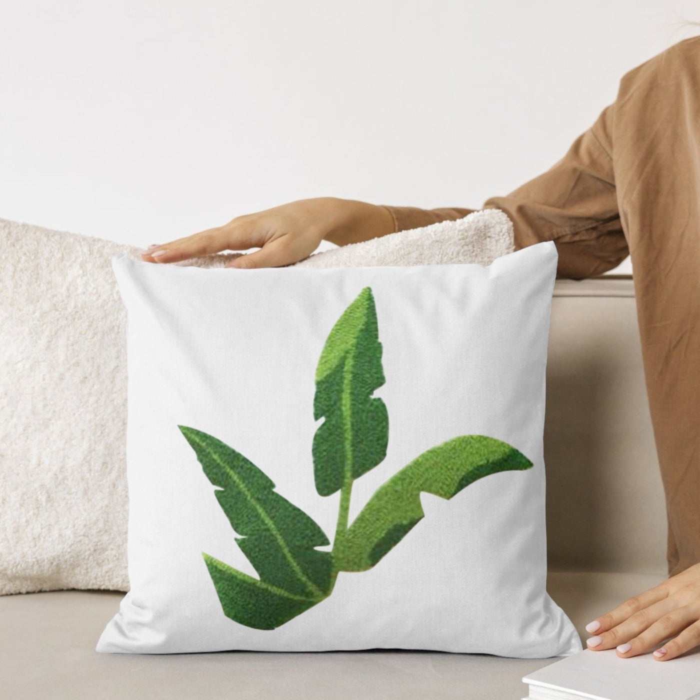Green Leave Cushion Cover Pack of 2