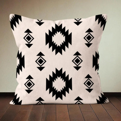 Aztec Style Beige Black Cushion Cover Pack of 4