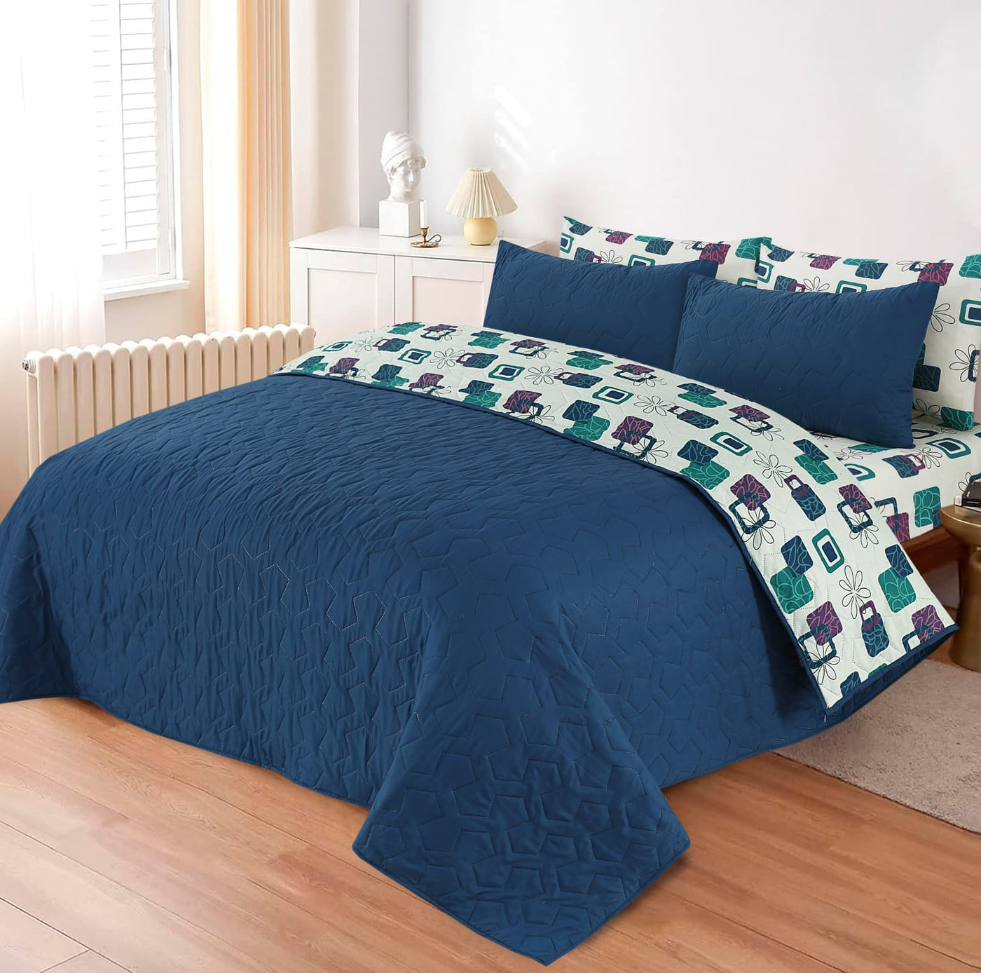6 PCs Printed  Bed Spread Sets