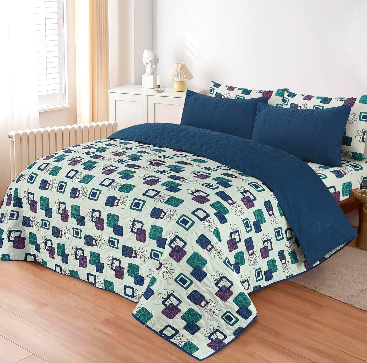 6 PCs Printed  Bed Spread Sets