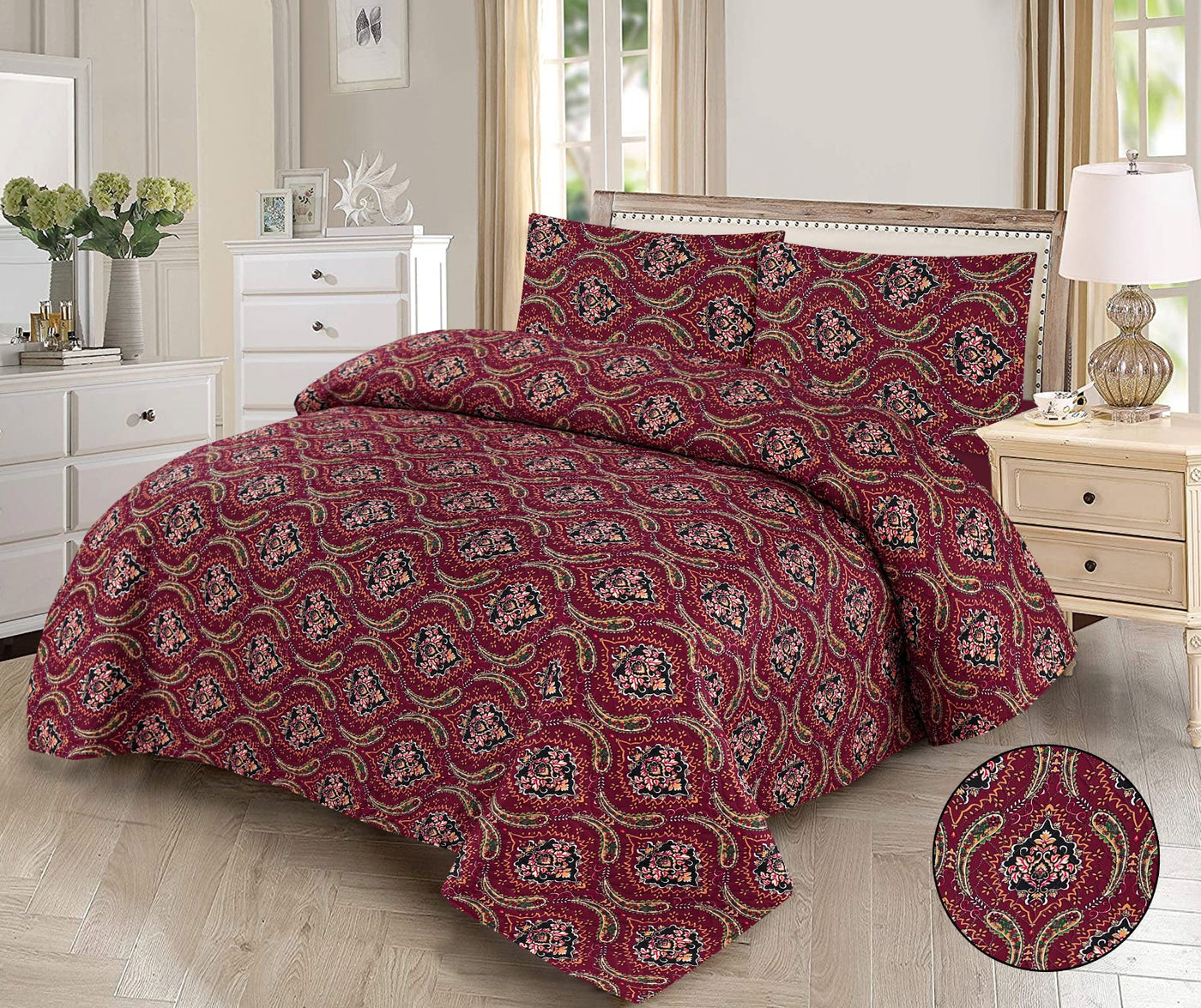 3 PCs Printed  Bed Spread Sets
