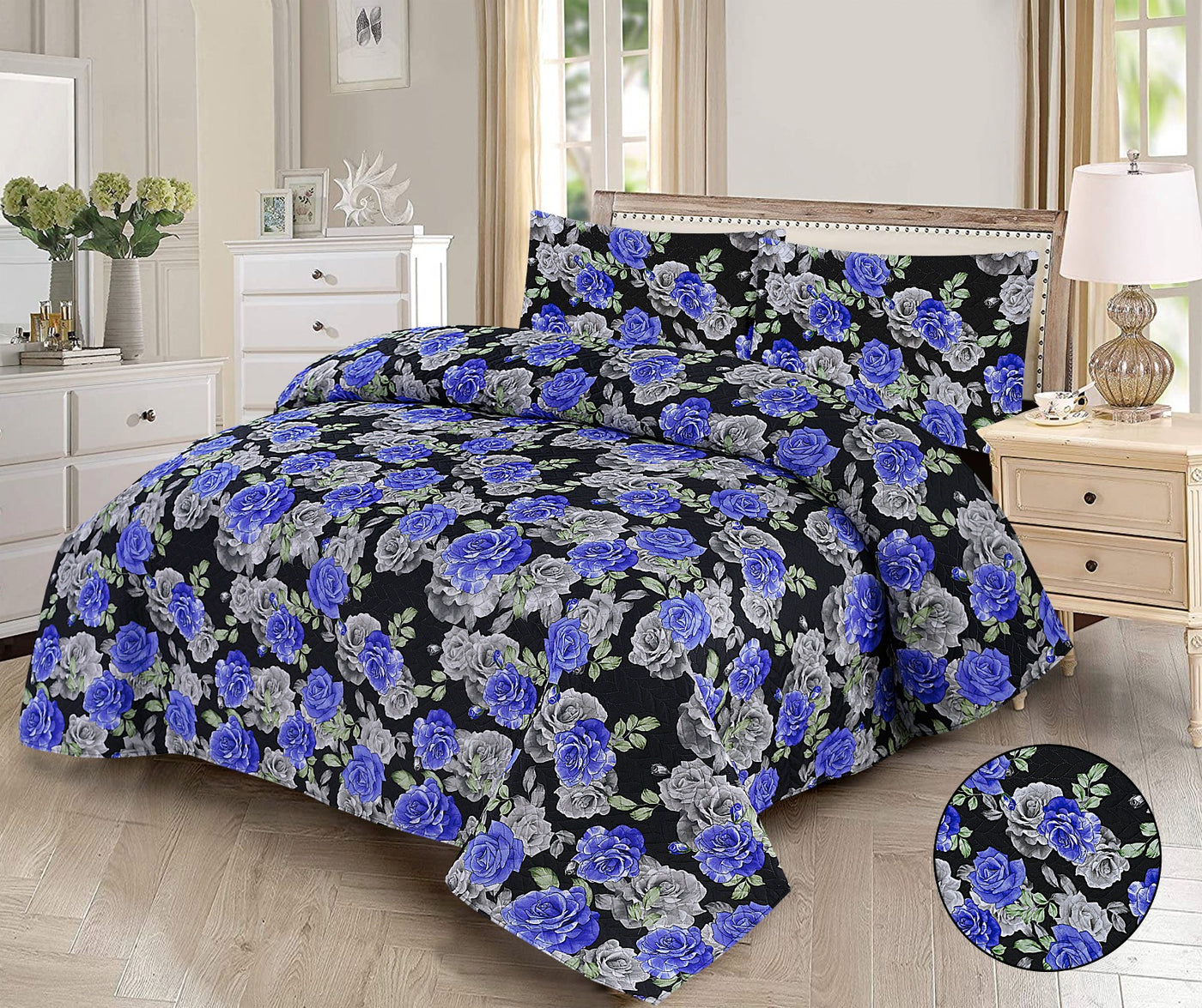 3 PCs Printed  Bed Spread Sets