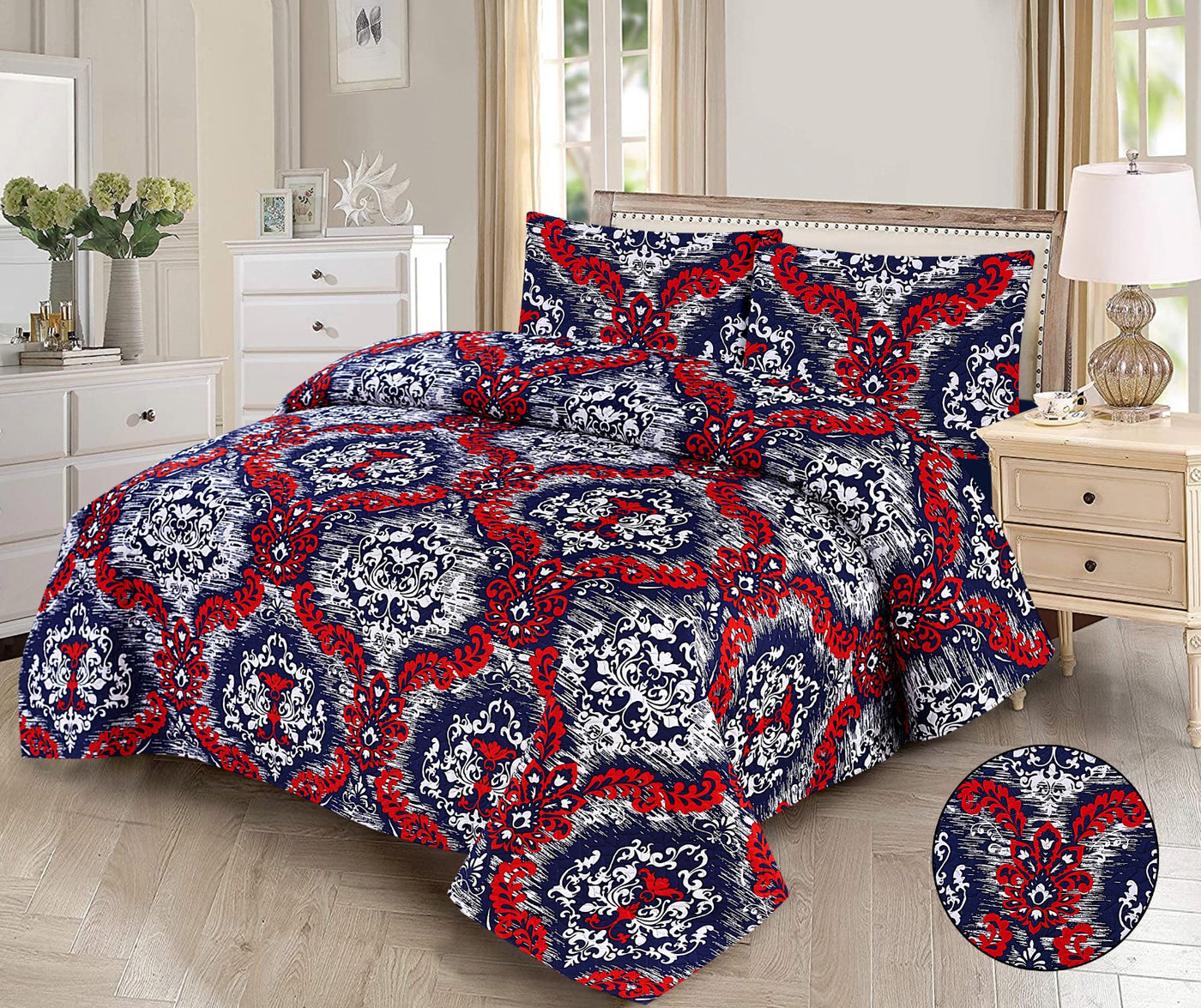 3 PCs Printed  Bed Spread Sets