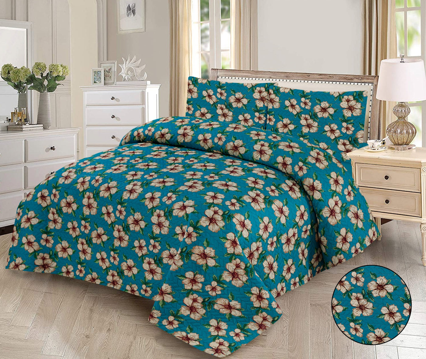 3 PCs Printed  Bed Spread Sets