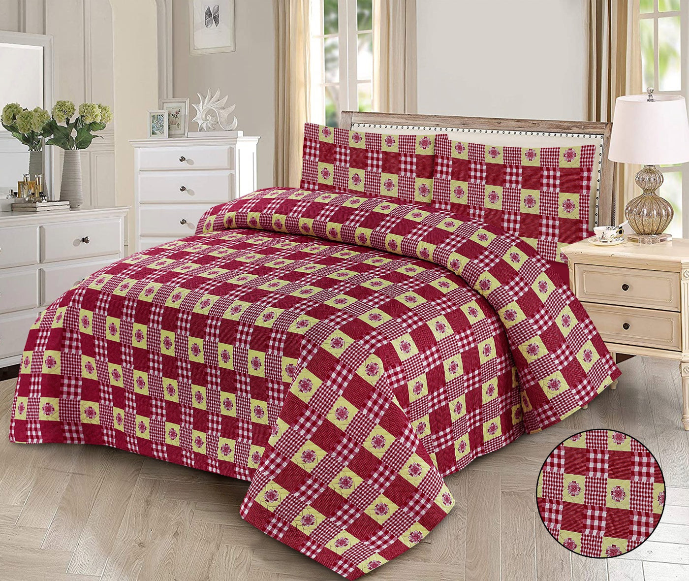 3 PCs Printed  Bed Spread Sets