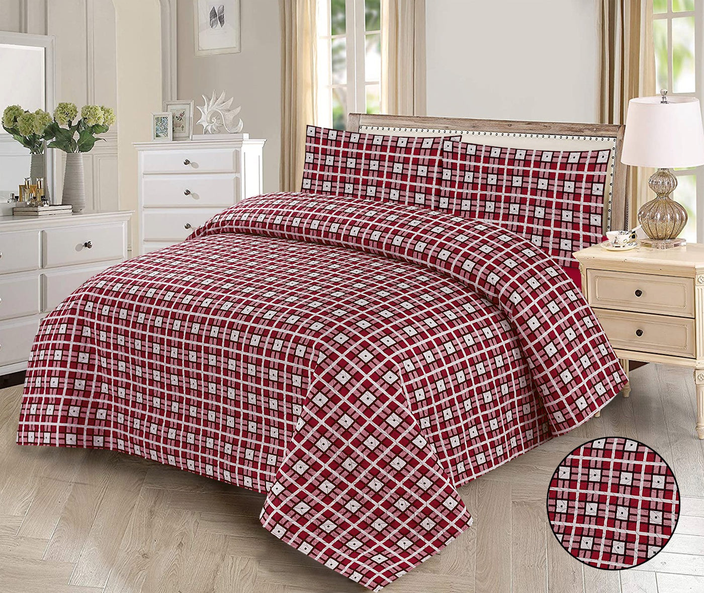 3 PCs Printed  Bed Spread Sets