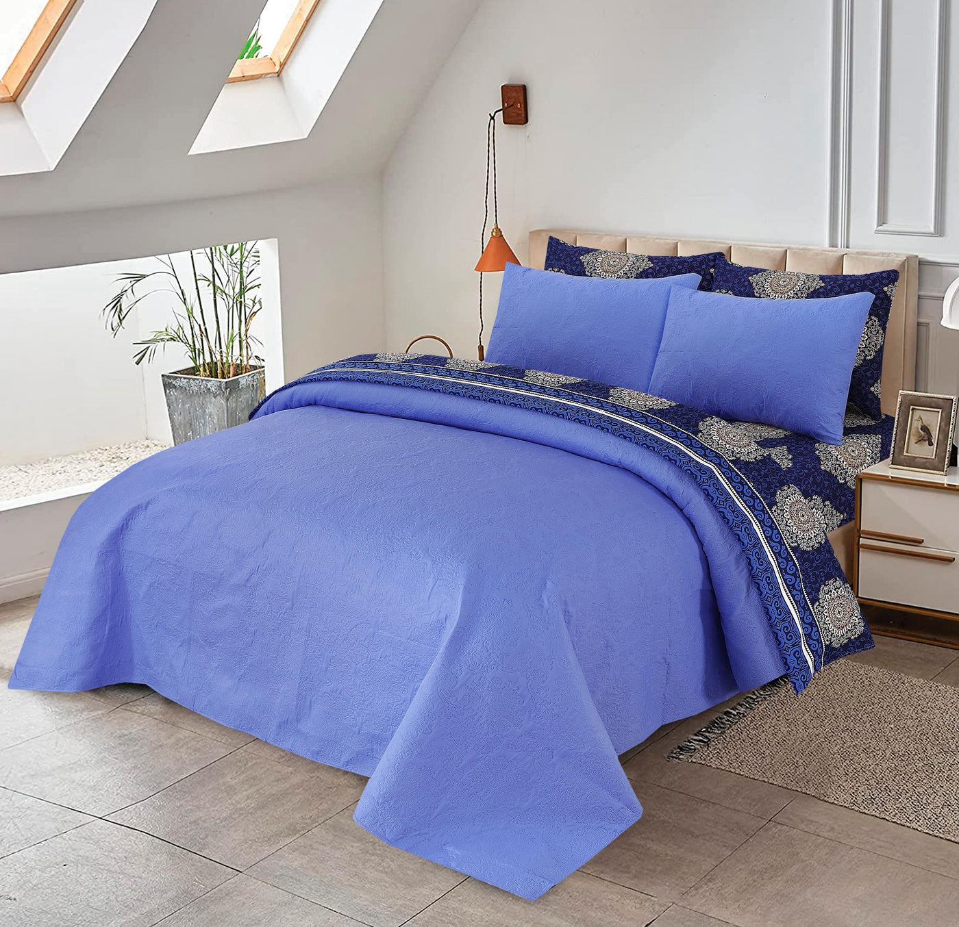 6 PCs Luxury Front Rivers Comforter Sets 6P-CSPD-1104