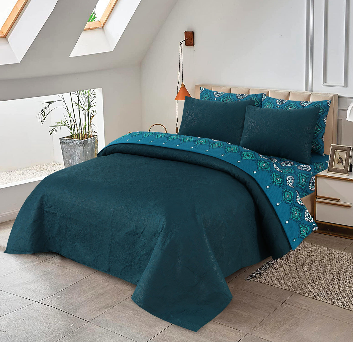 6 PCs Luxury Front Rivers Comforter Sets 6P-CSPD-1102