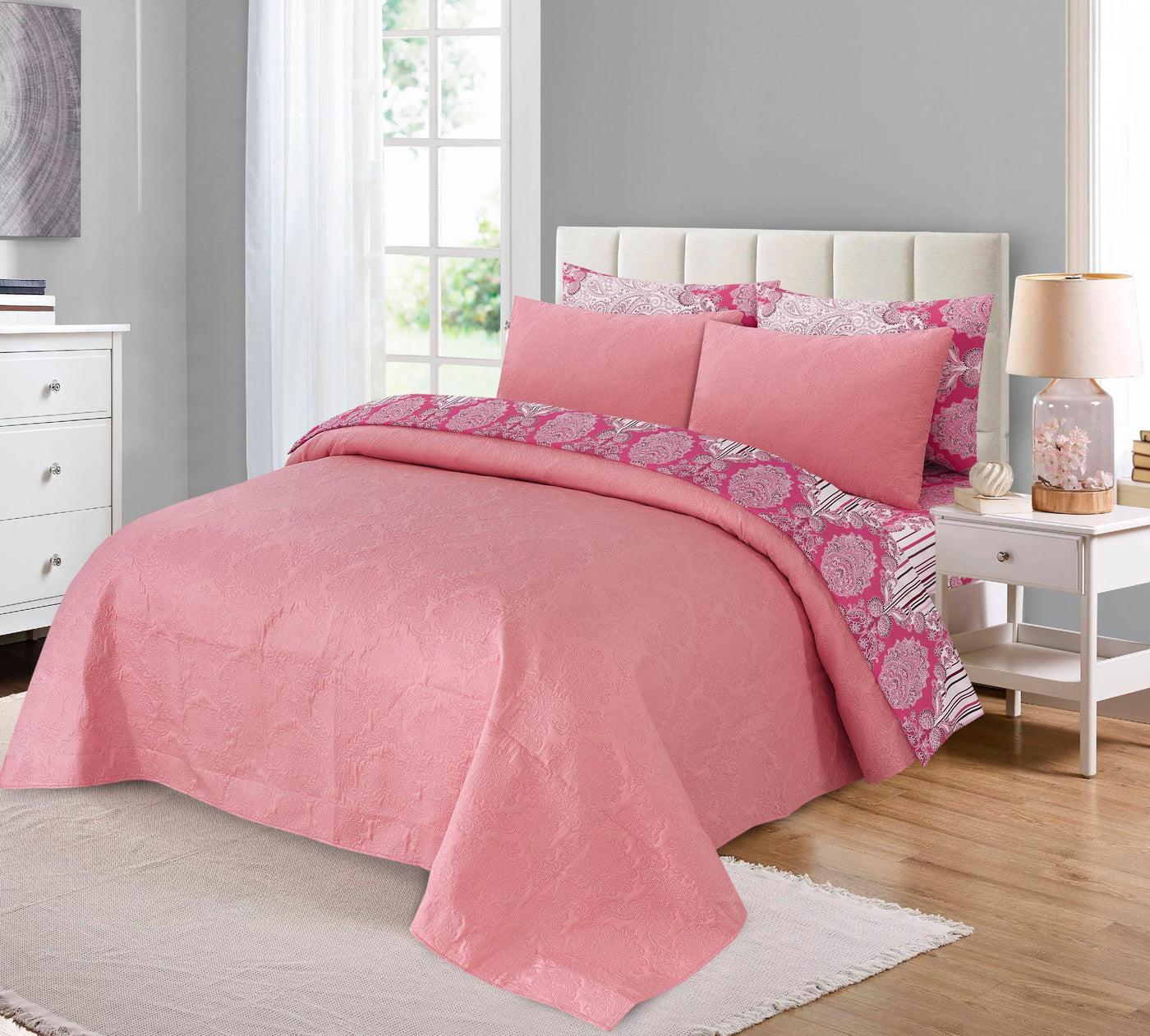 6 PCs Luxury Front Rivers Comforter Sets 6P-CSPD-1107