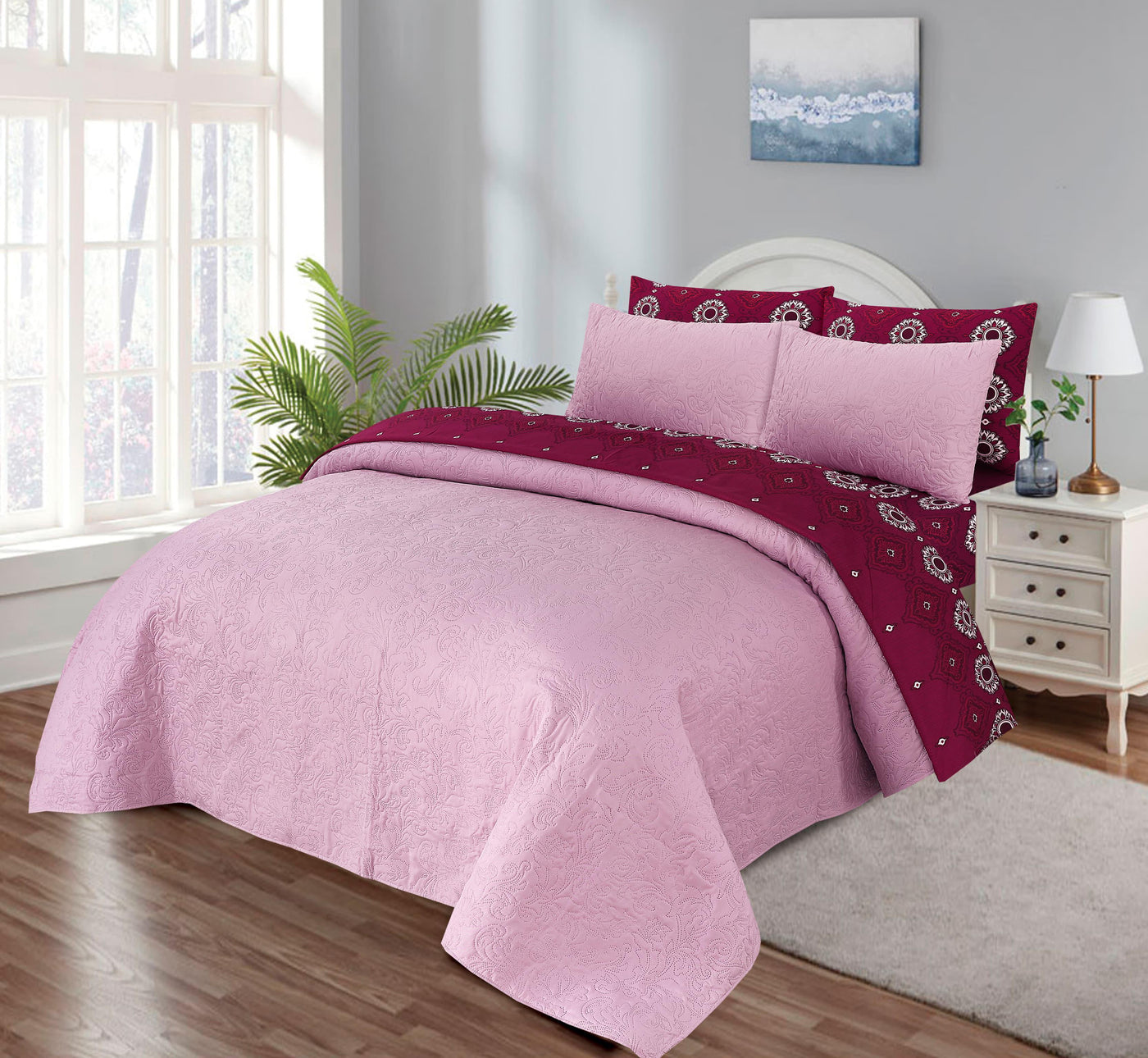 6 PCs Luxury Front Rivers Comforter Sets 6P-CSPD-1108