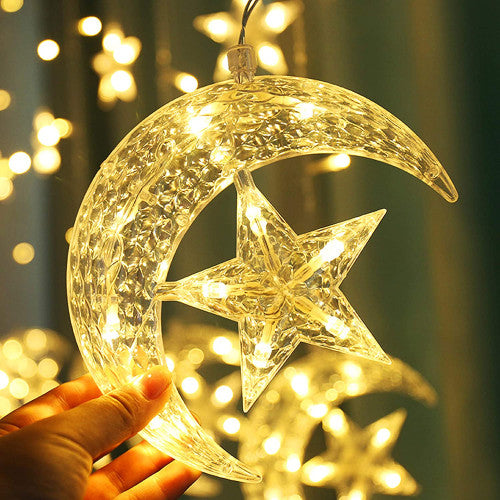 Moon and Stars Curtain Fairy lights