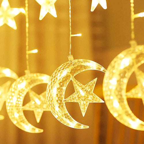 Moon and Stars Curtain Fairy lights